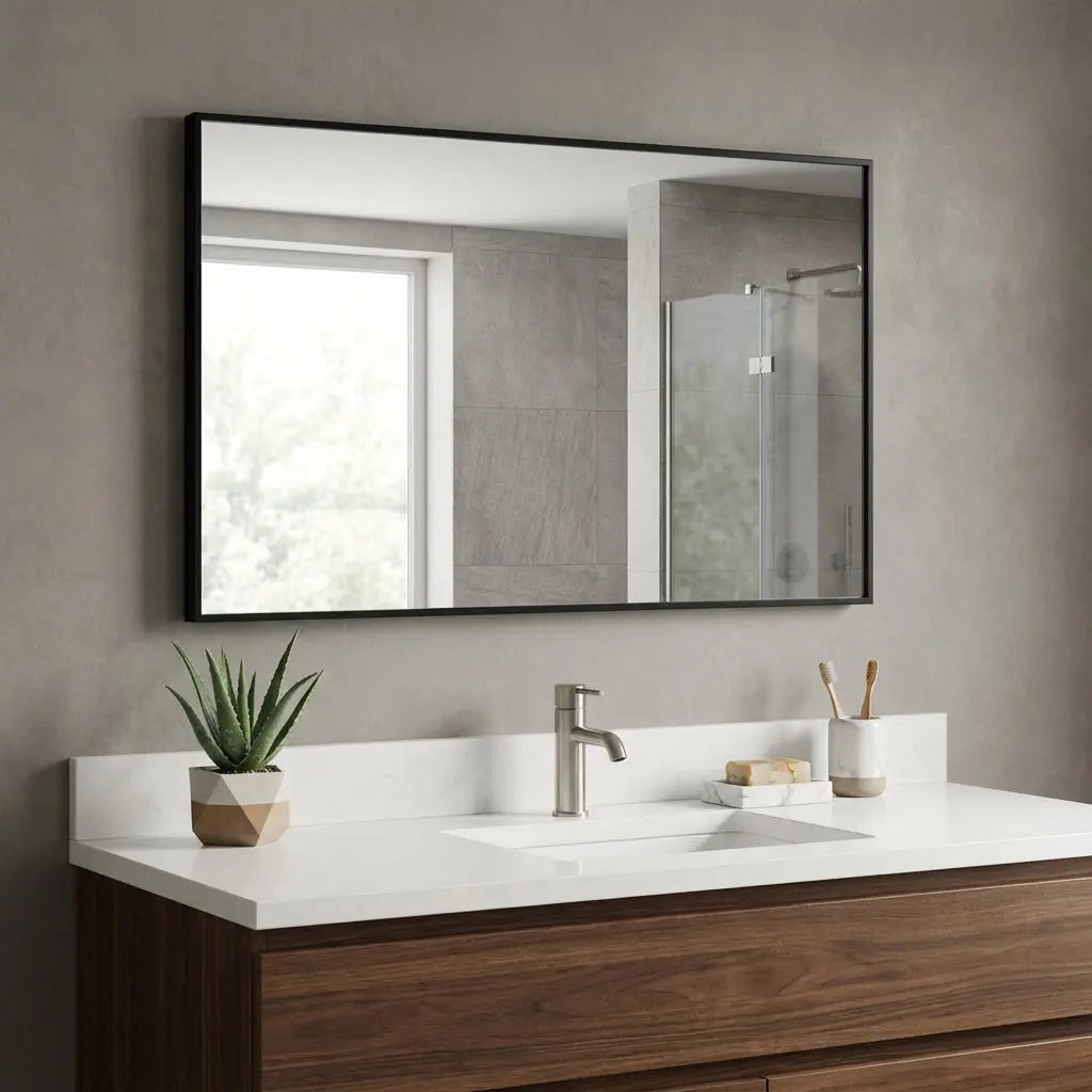 51" Black Metal Framed Full Length Mirror Homeroots Bed & Bath
