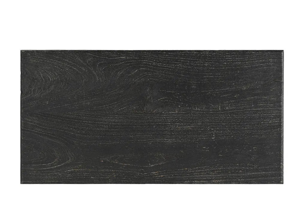 51" Black Solid Wood Distressed Coffee Table Homeroots Living Room