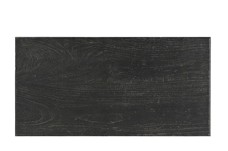51" Black Solid Wood Distressed Coffee Table Homeroots Living Room