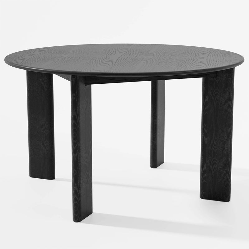 51" Black Solid Wood Round Top Dining Table Homeroots Kitchen & Dining