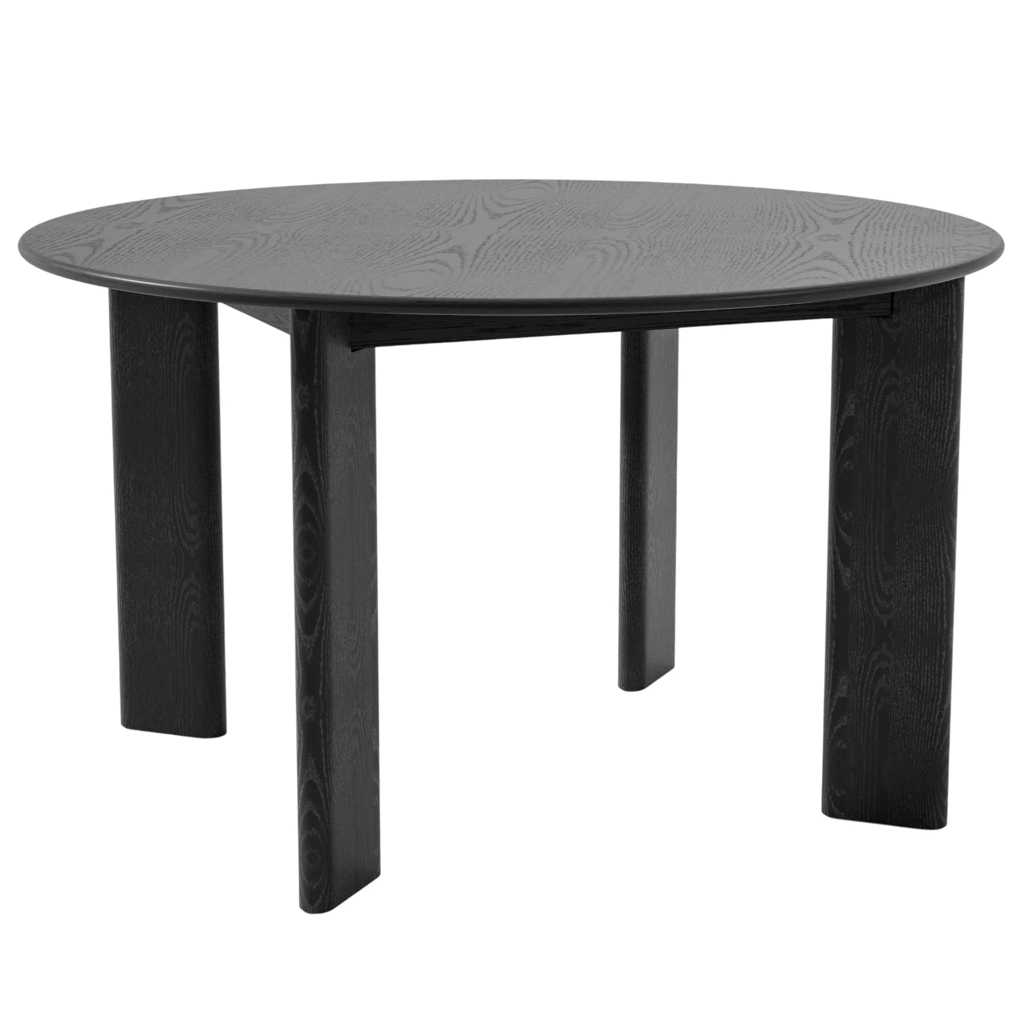 51" Black Solid Wood Round Top Dining Table Homeroots Kitchen & Dining