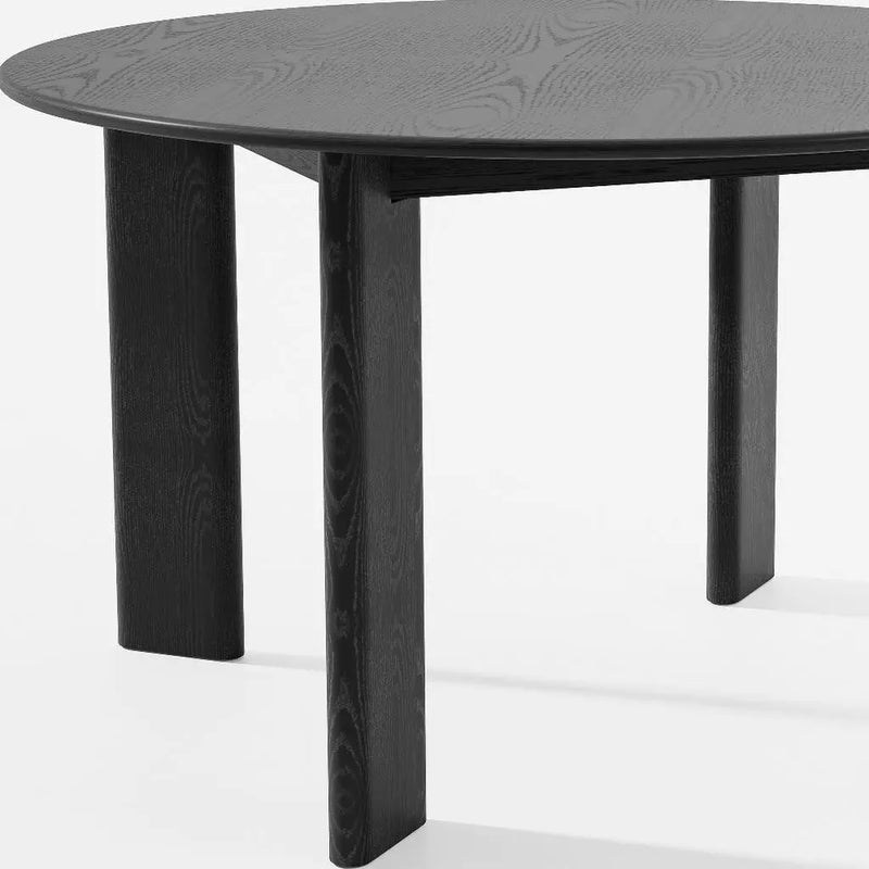 51" Black Solid Wood Round Top Dining Table Homeroots Kitchen & Dining