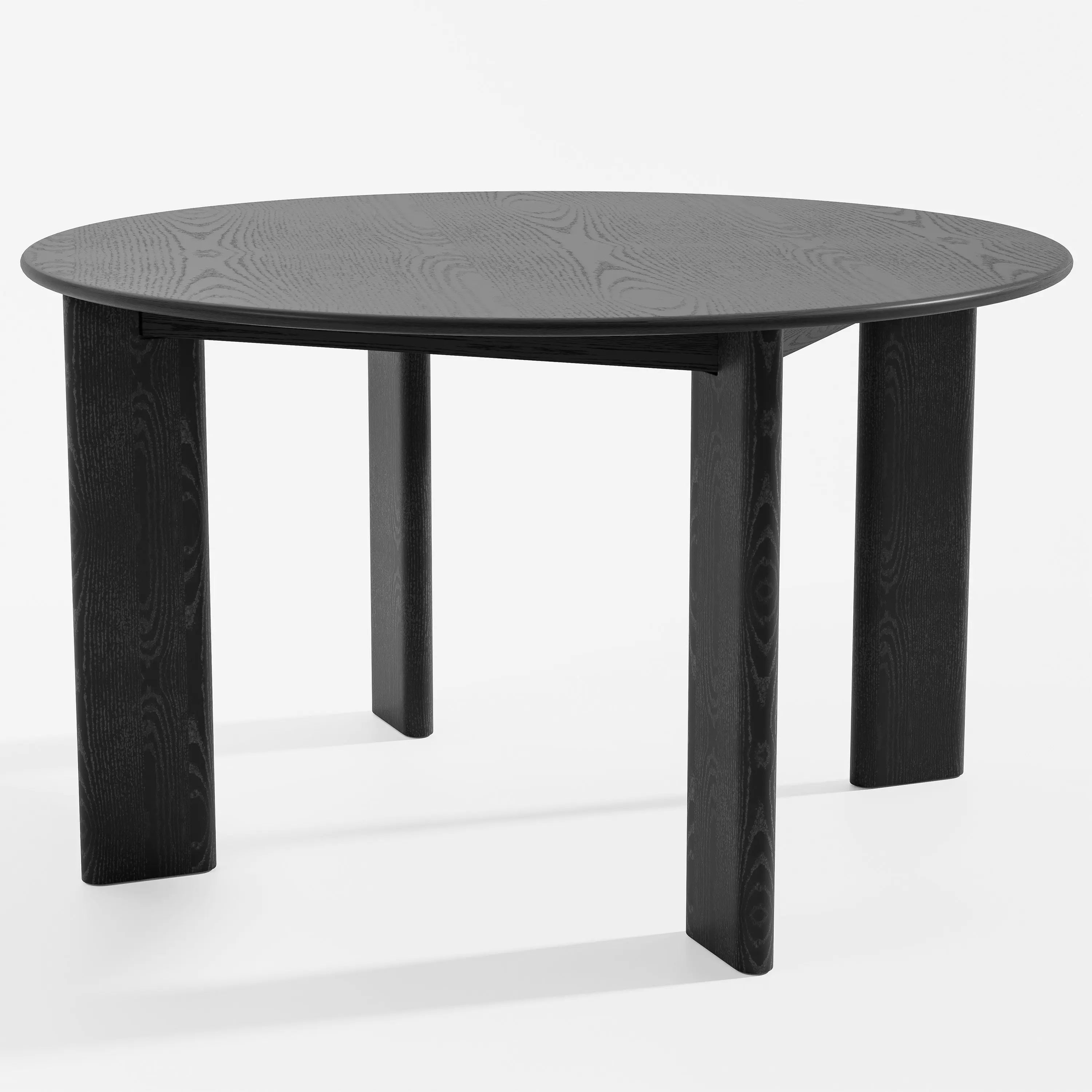 51" Black Solid Wood Round Top Dining Table Homeroots Kitchen & Dining