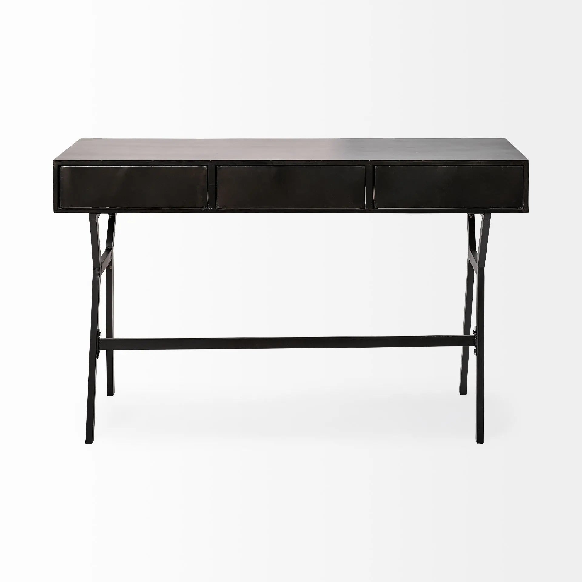 51" Black Writing Desk With Three Drawers Homeroots Office