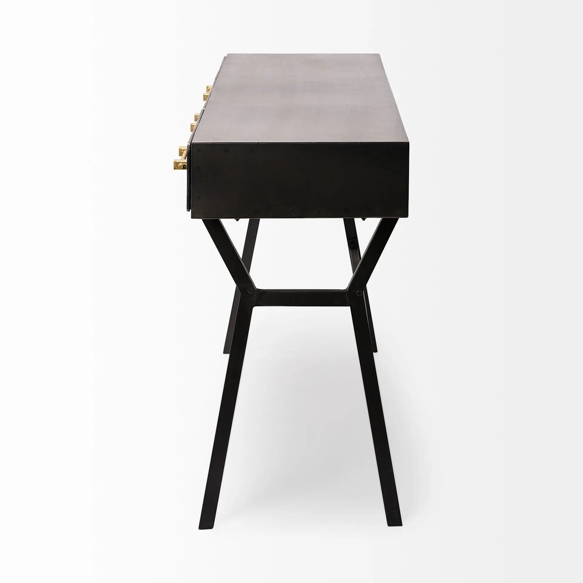 51" Black Writing Desk With Three Drawers Homeroots Office