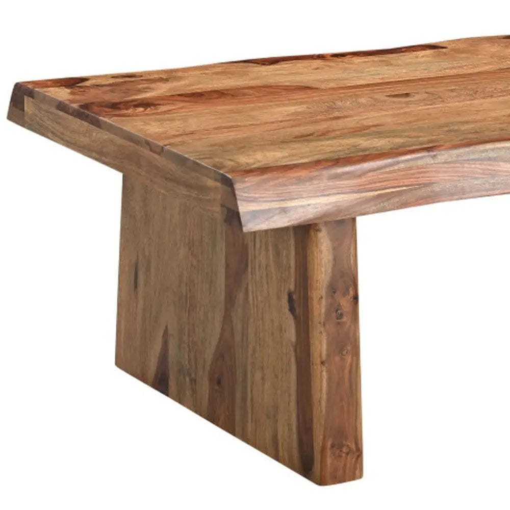 51" Brown Solid Wood Live Edge Coffee Table Homeroots Living Room