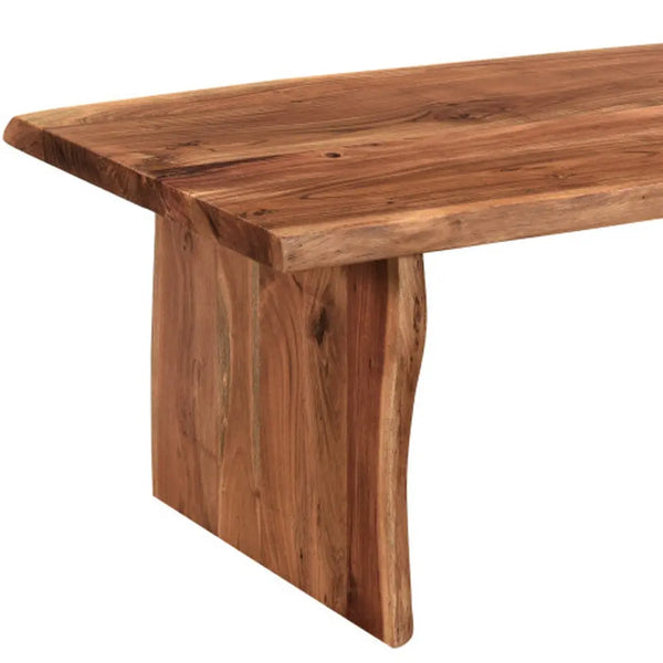 51" Brown Solid Wood Sled Coffee Table Homeroots Living Room
