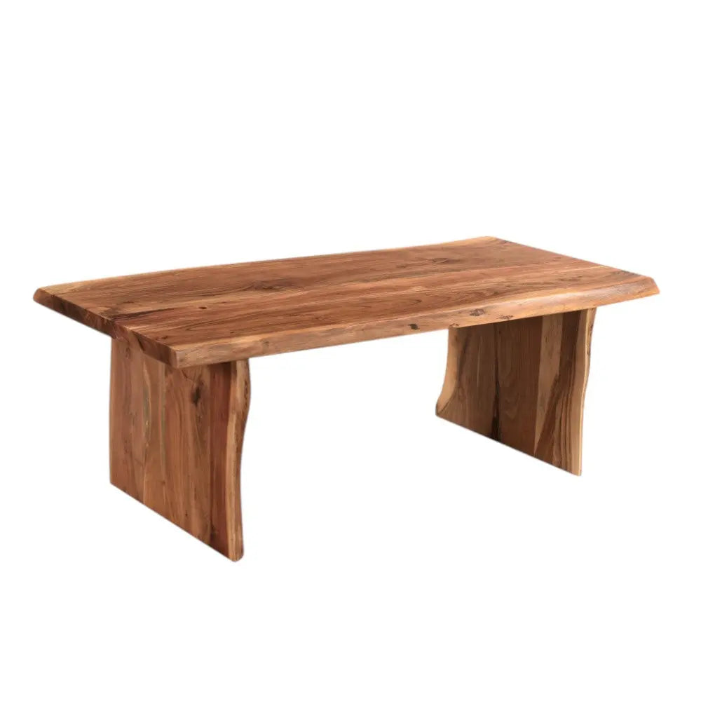 51" Brown Solid Wood Sled Coffee Table Homeroots Living Room