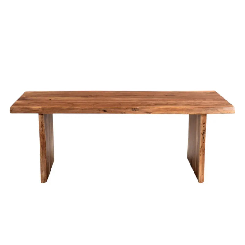 51" Brown Solid Wood Sled Coffee Table Homeroots Living Room
