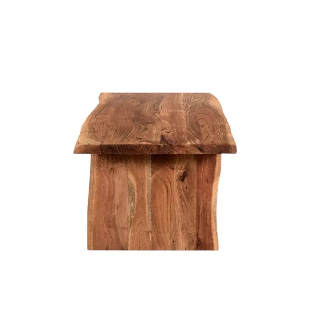 51" Brown Solid Wood Sled Coffee Table Homeroots Living Room