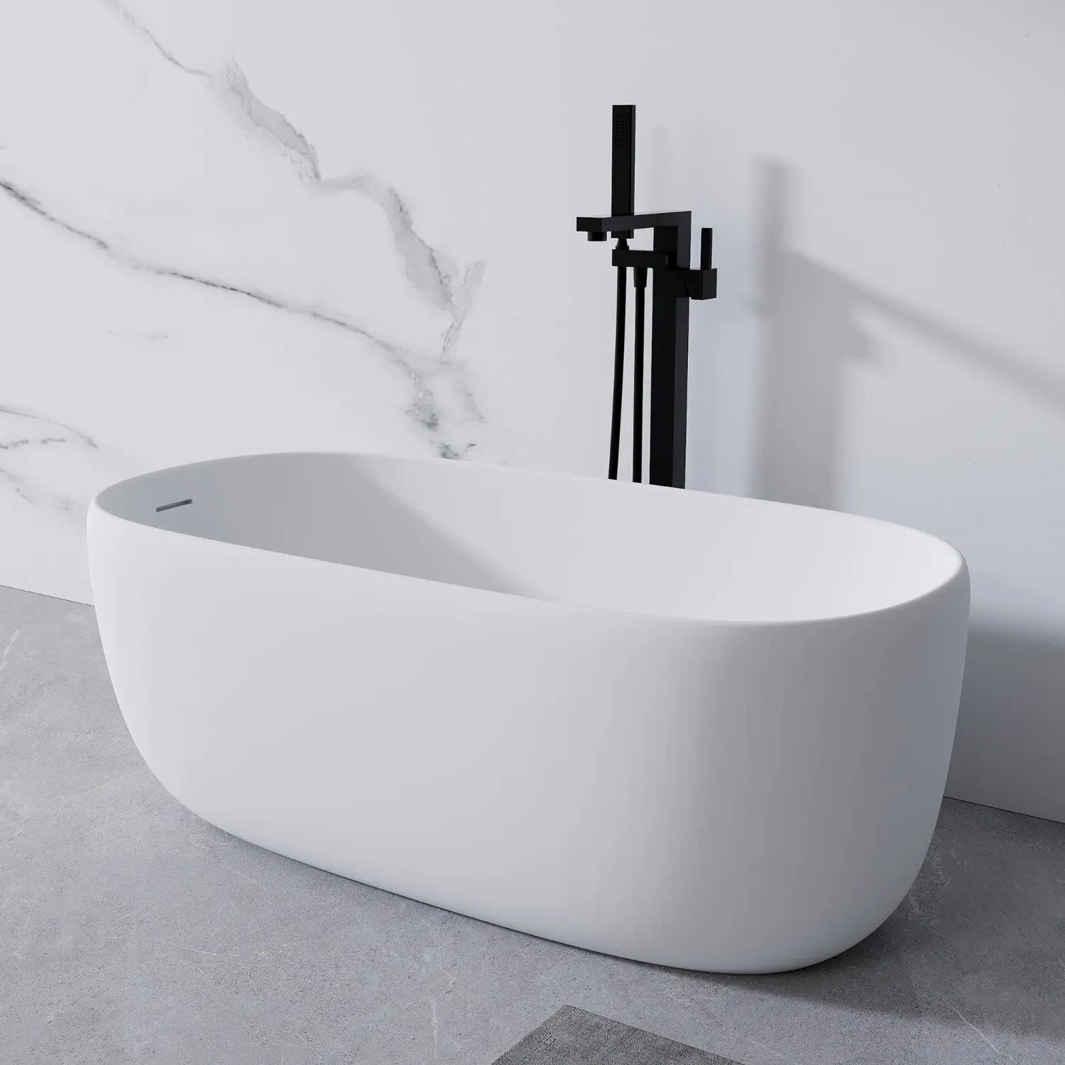 51" White Acrylic Oval Bath Tub Homeroots Bed & Bath