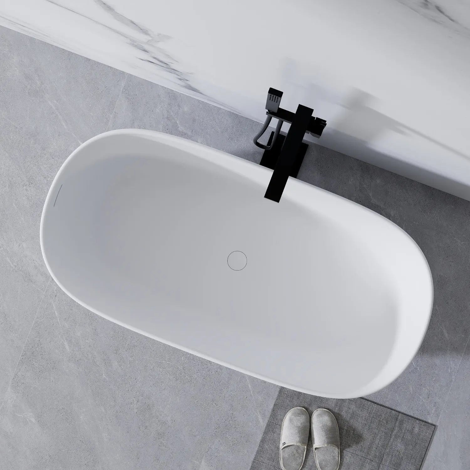 51" White Acrylic Oval Bath Tub Homeroots Bed & Bath