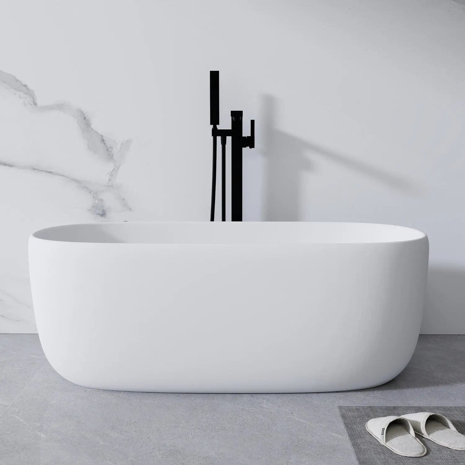 51" White Acrylic Oval Bath Tub Homeroots Bed & Bath