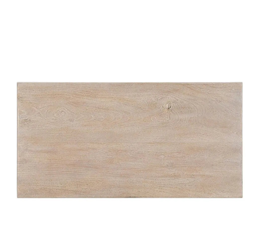 51" White Solid Wood Distressed Coffee Table Homeroots Living Room