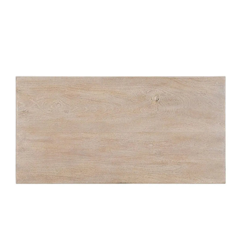 51" White Solid Wood Distressed Coffee Table Homeroots Living Room