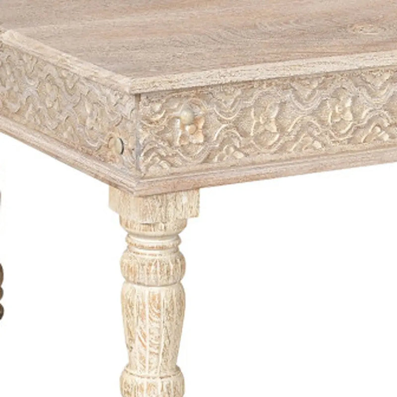 51" White Solid Wood Distressed Coffee Table Homeroots Living Room
