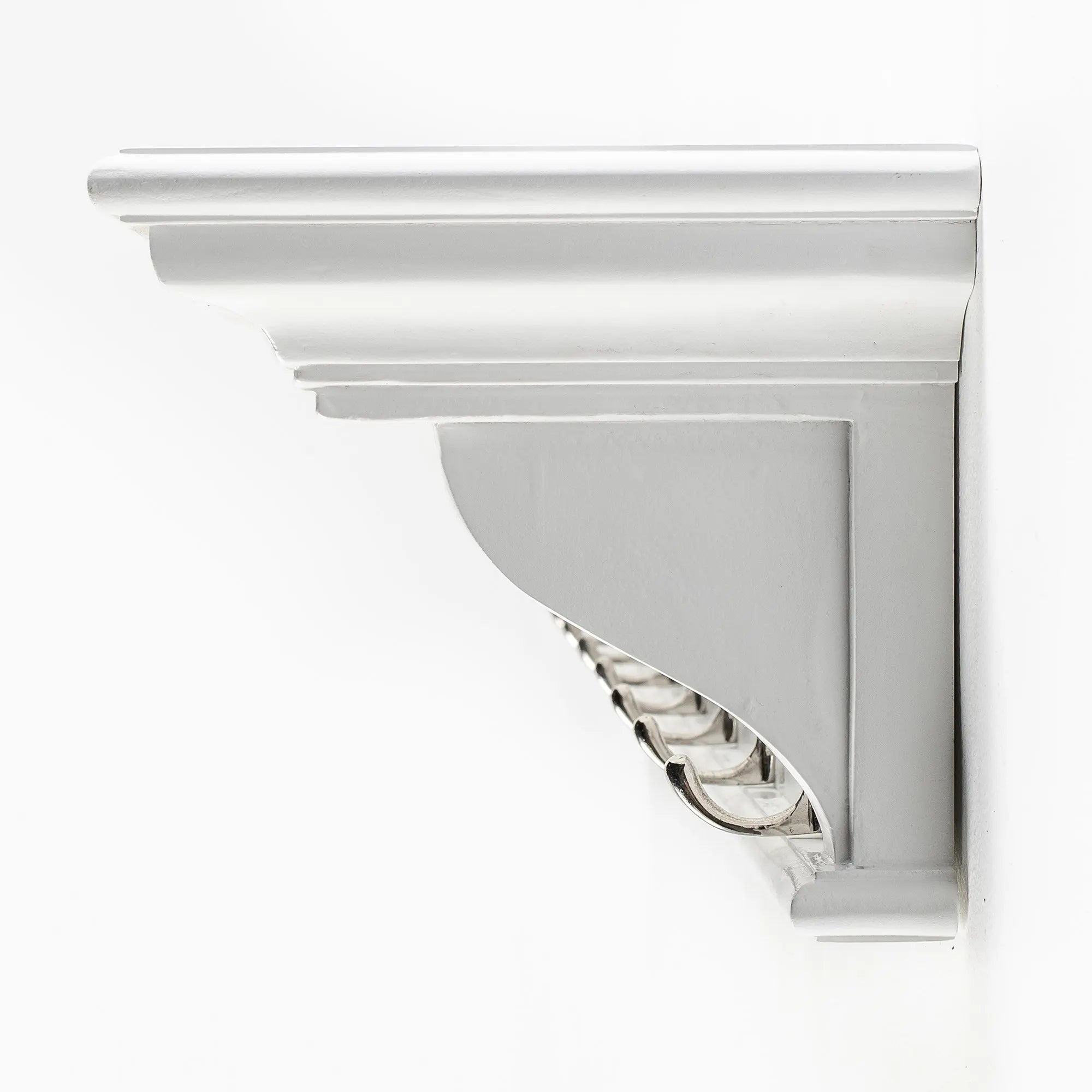 51" White Solid Wood Eight Hook Wall Mount Coat Rack - GreatEagleInc