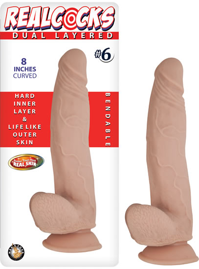 Real Cocks Dual Layered #6 Curved 8 "