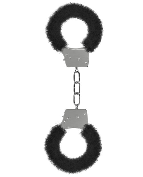 Shots Ouch Beginner's Handcuffs Furry - Black - GreatEagleInc