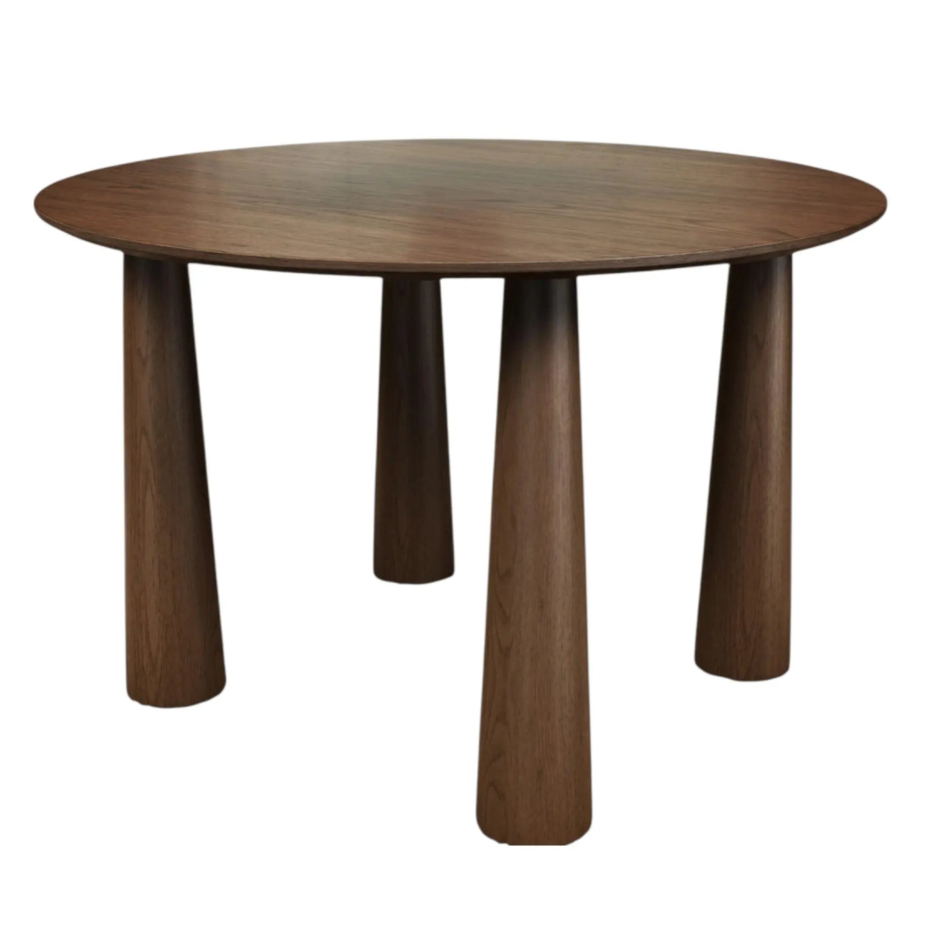 52" Walnut Solid Wood Round Top Dining Table Homeroots Kitchen & Dining