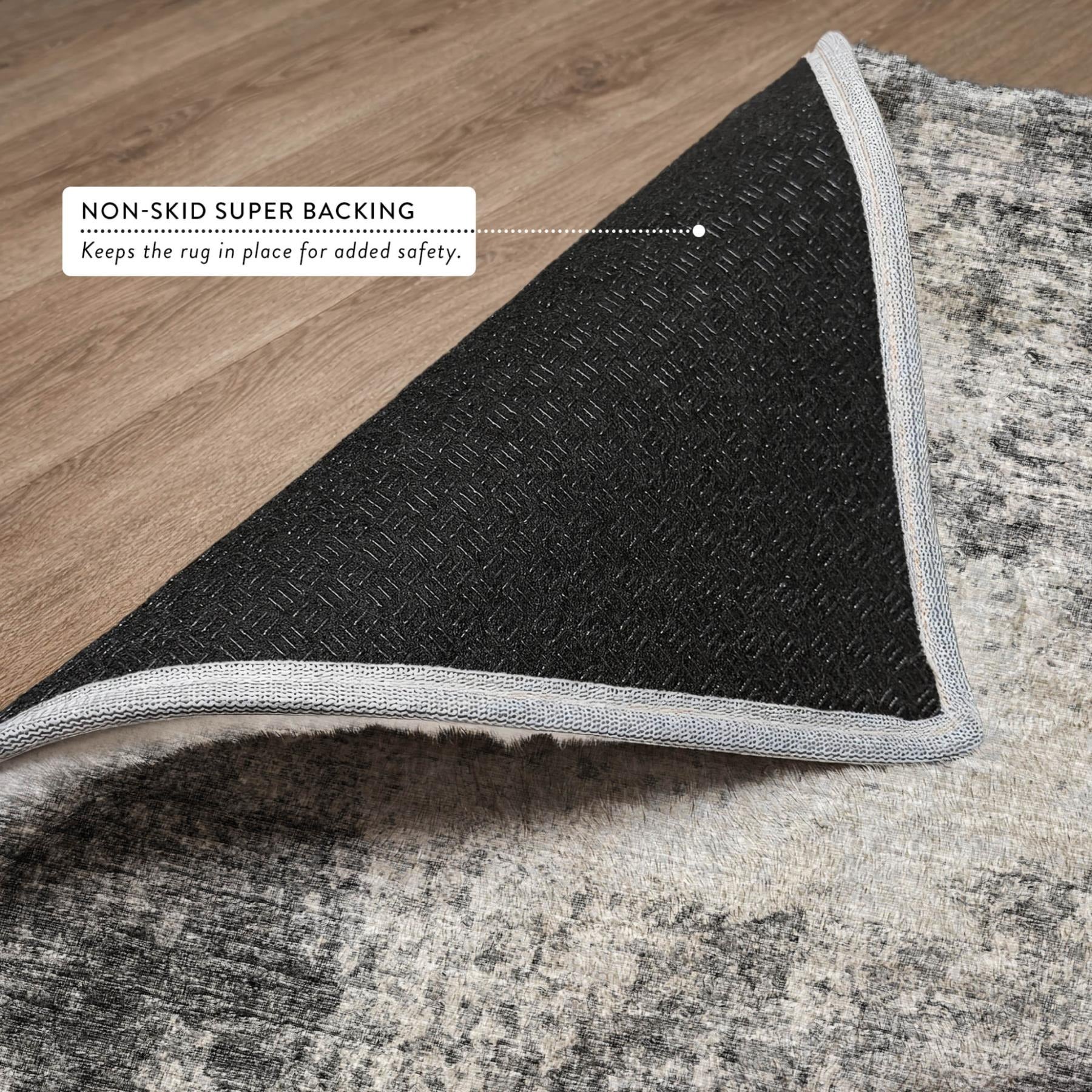 5' X 8' Black And Chocolate Abstract Shag Washable Area Rug With UV Protection - Home & Garden