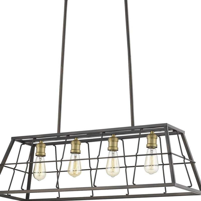 Bronze Metal Four Light Dimmable Ceiling Light - Lighting