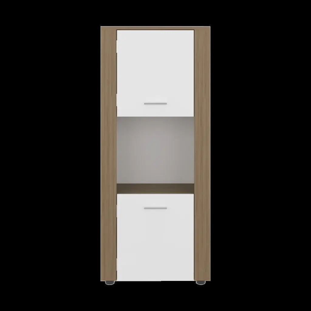 53" Beige Wood One Tier Bookcase with One Door Homeroots Office