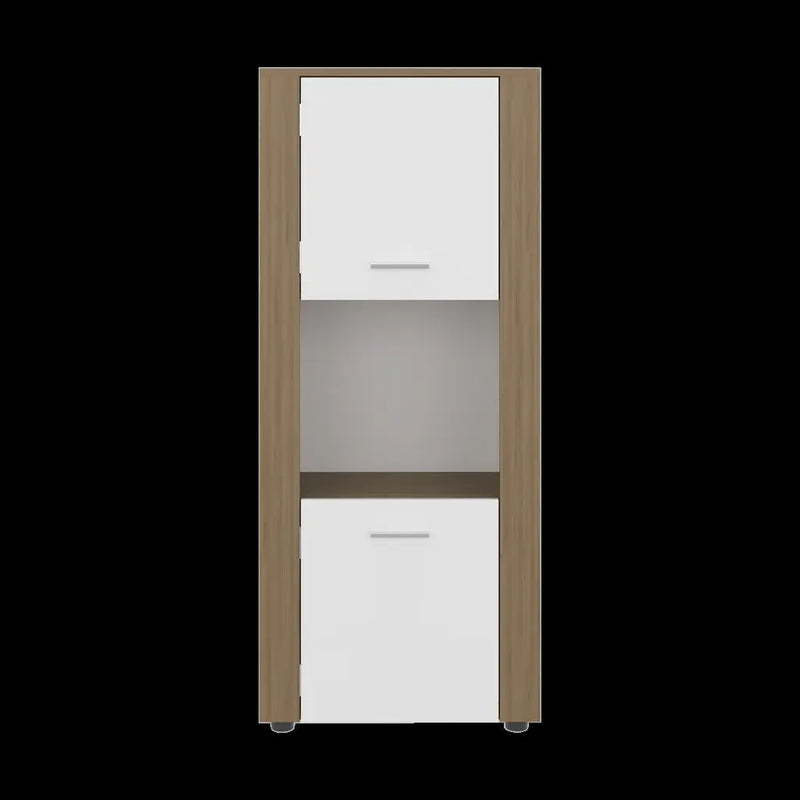 53" Beige Wood One Tier Bookcase with One Door Homeroots Office