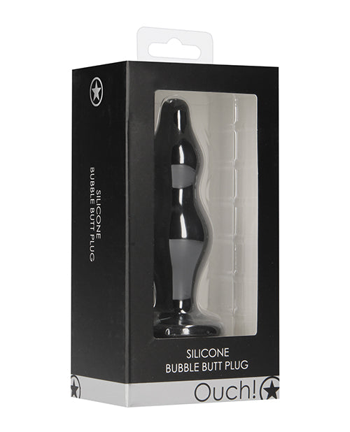 Shots Ouch Bubble Butt Plug - Black - GreatEagleInc