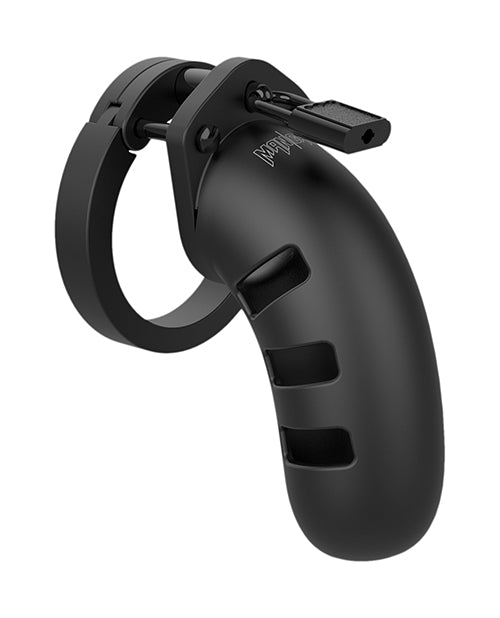 Shots Man Cage Chastity 4.5" Cock Cage Model 21 - Black - GreatEagleInc