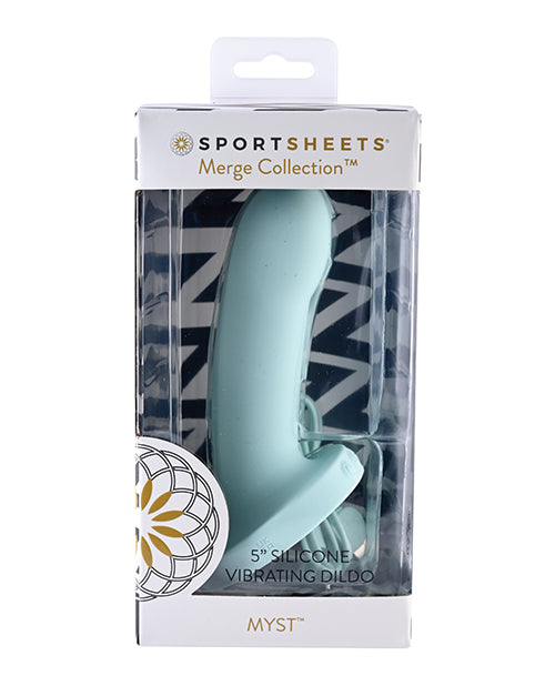 Sportsheets Myst 5" Vibrating Silicone Dildo - Blue