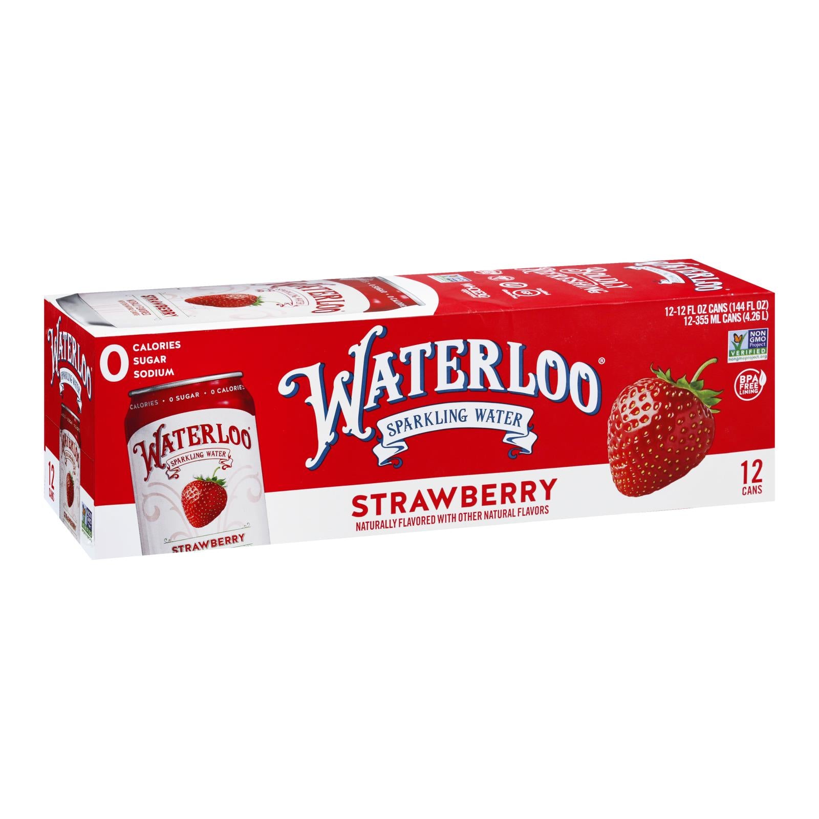 Waterloo - Sparkling Water Strawberry - Case Of 2 - 12/12 Fz - GreatEagleInc
