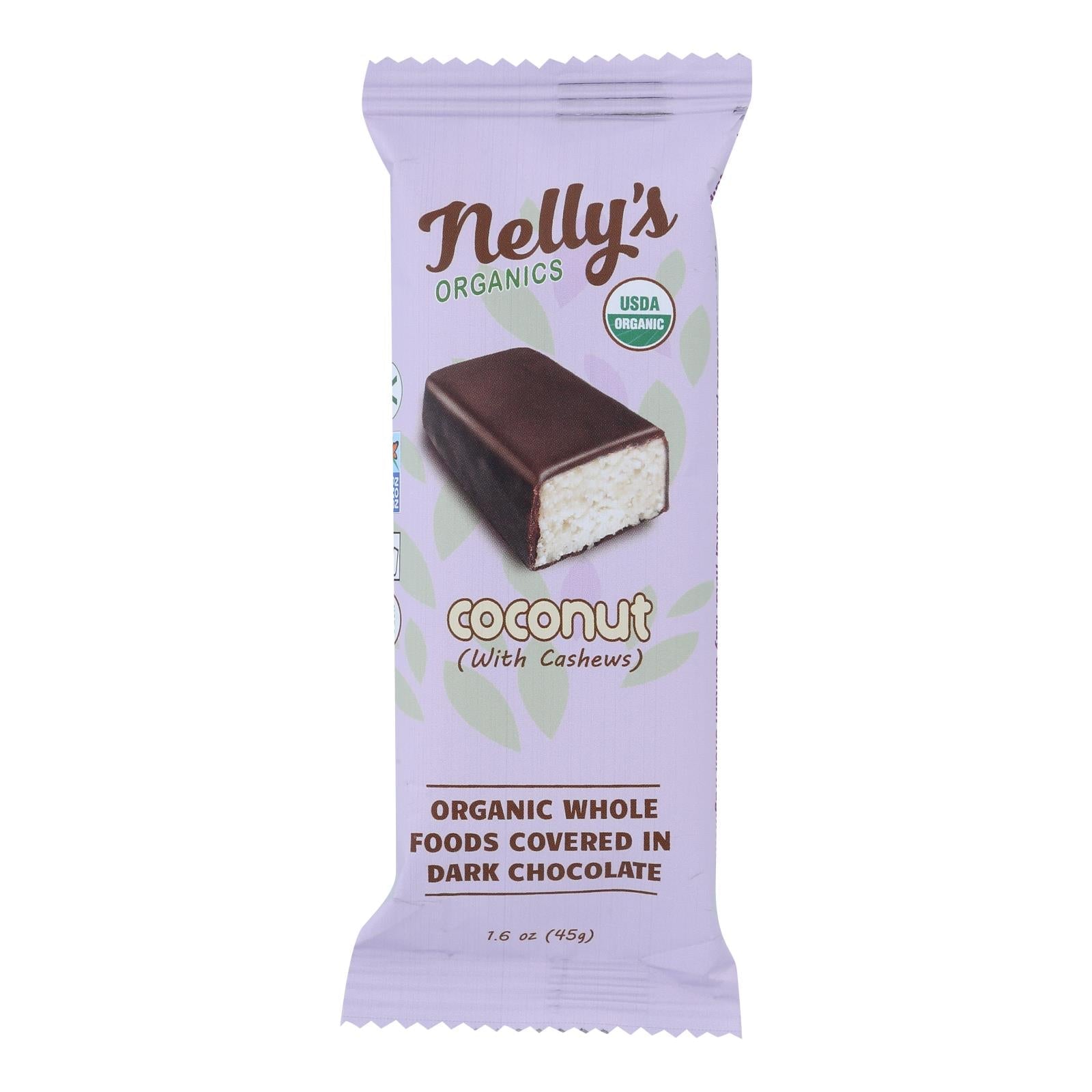 Nelly's Organics Coconut Candy Bar  - Case Of 9 - 1.6 Oz Nelly's Organics