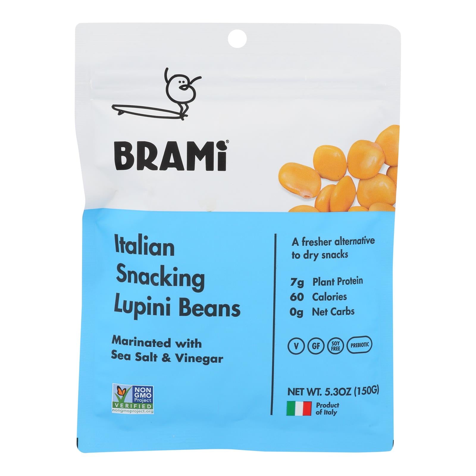 Brami Lupini Snack - Sea Salt - Case Of 8 - 5.3 Oz. - GreatEagleInc