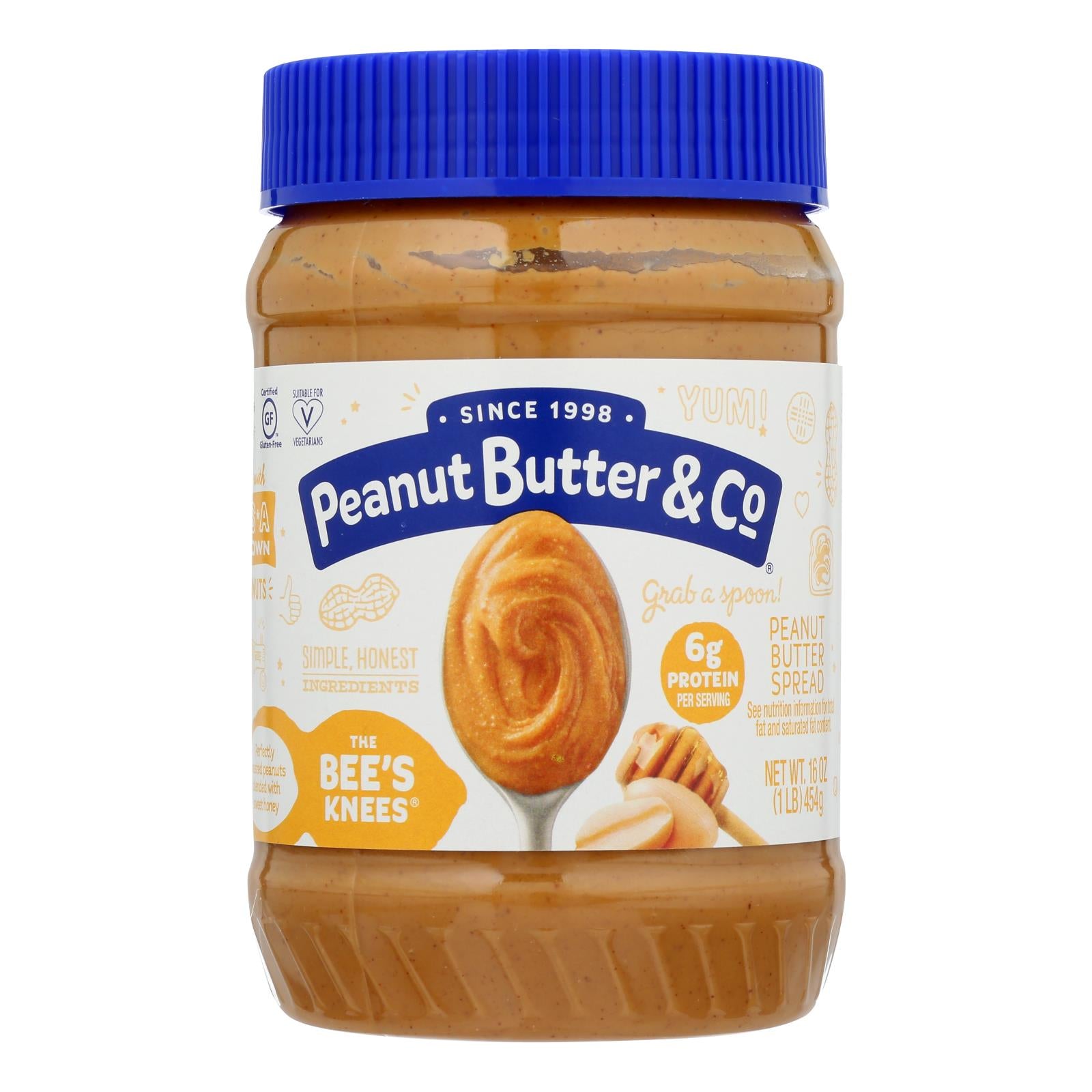 Peanut Butter And Co The Bee's Knees - Peanut Butter - Case Of 6 - 16 Oz. - Eco-Friendly Home & Grocery