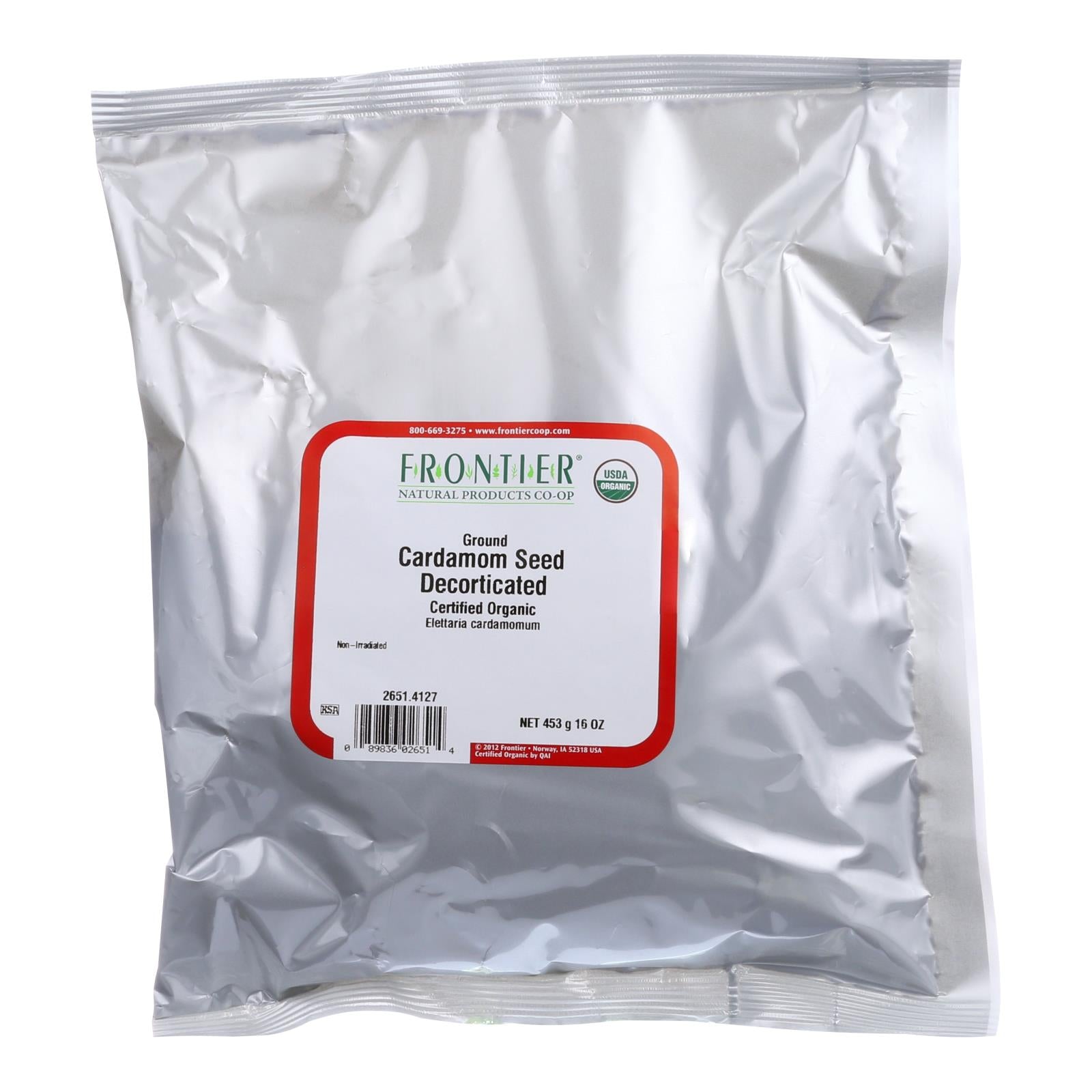 Frontier Herb Cardamom Seed Organic Powder No Pods - Single Bulk Item - 1lb - Eco-Friendly Home & Grocery