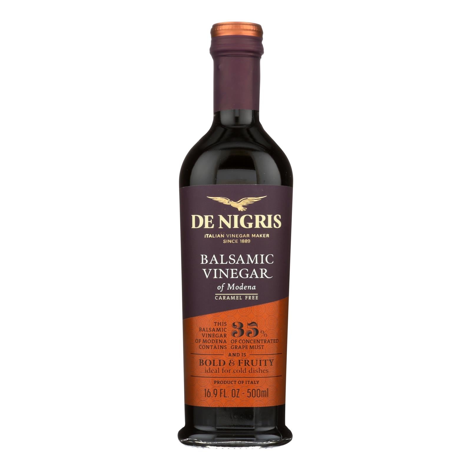 De Nigris - Bronze Eagle Balsamic Vinegar - Case Of 6 - 16.9 Fl Oz. - Eco-Friendly Home & Grocery