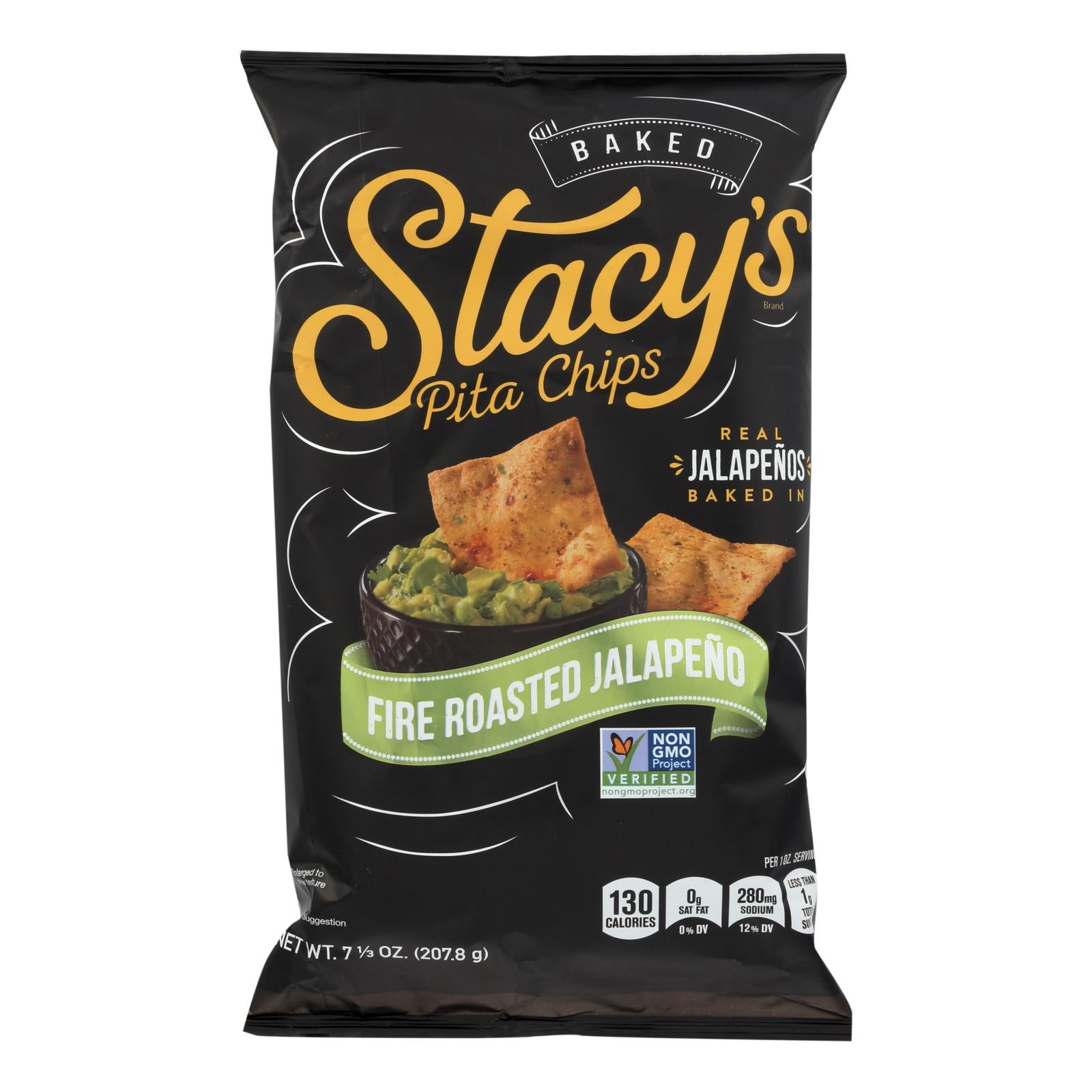 Stacy's Pita Chips Fire Roasted Jalapeno Pita Chips - Roasted Jalapeno - Case Of 12 - 7.33 Oz. - GreatEagleInc