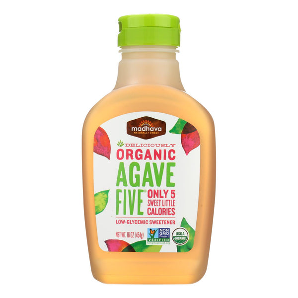 Madhava Honey Organic Agave Five Nectar - Case Of 6 - 16 Oz. - Eco-Friendly Home & Grocery