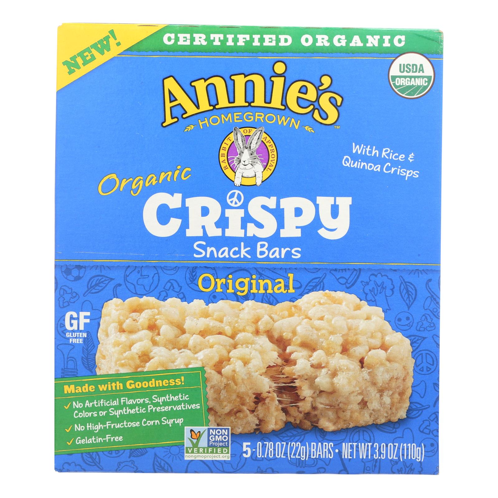 Annie's Homegrown Snack Bar - Original - Case Of 8 - 3.9 Oz. - Eco-Friendly Home & Grocery