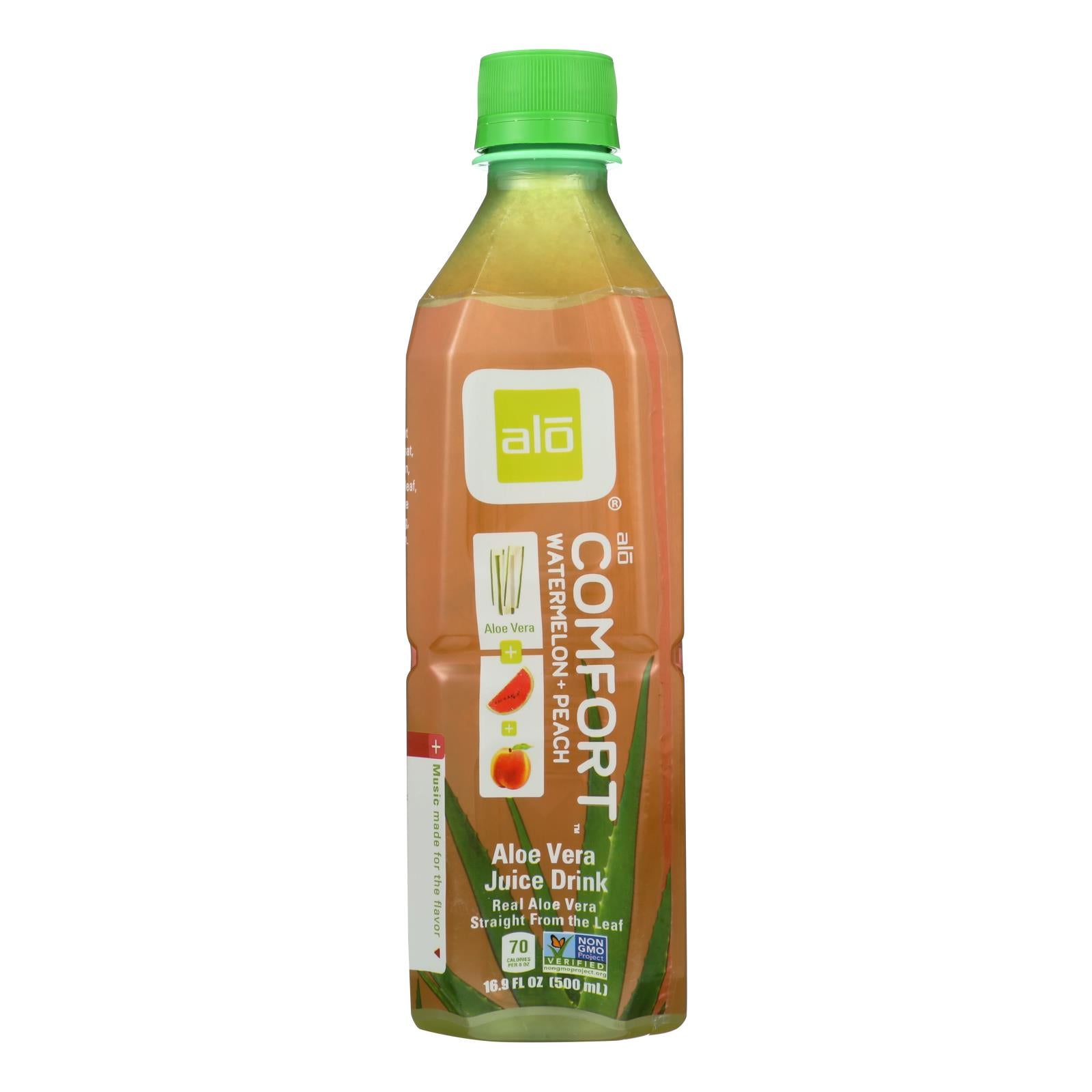 Alo Original Comfort Aloe Vera Juice Drink - Watermelon And Peach - Case Of 12 - 16.9 Fl Oz. - GreatEagleInc