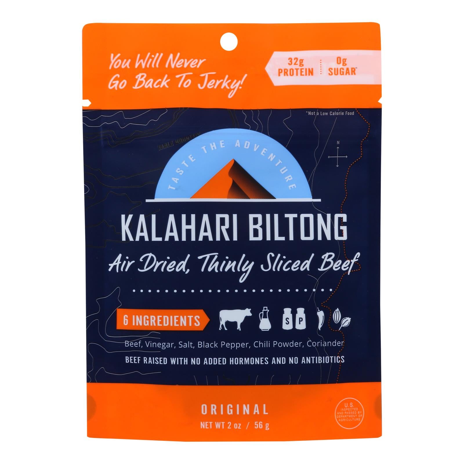 Kalahari Biltong Air-dried Sliced Beef - Case Of 8 - 2 Oz - GreatEagleInc