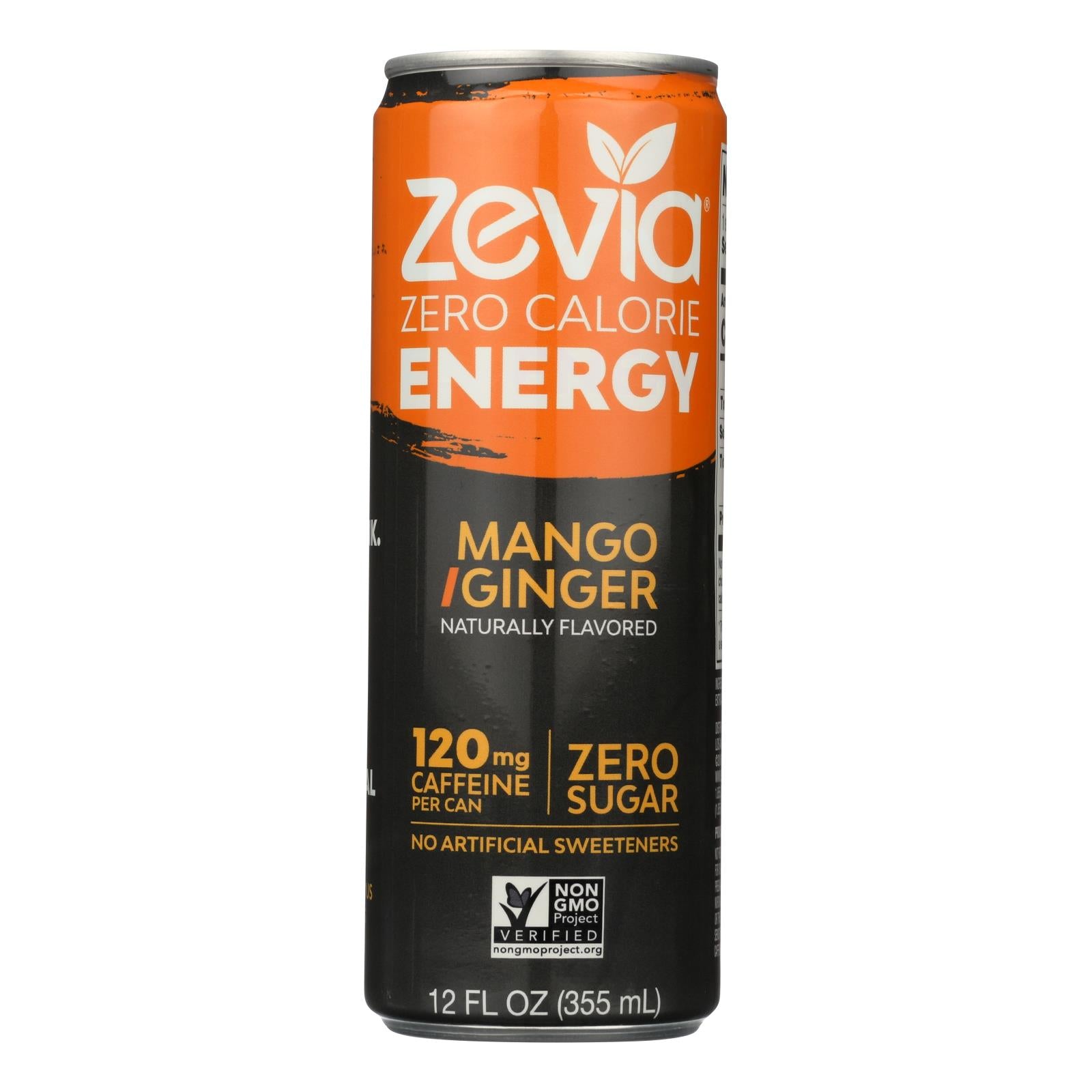 Zevia Zero Calorie Energy Drink - Mango/ginger - Case Of 12 - 12 Fl Oz - GreatEagleInc