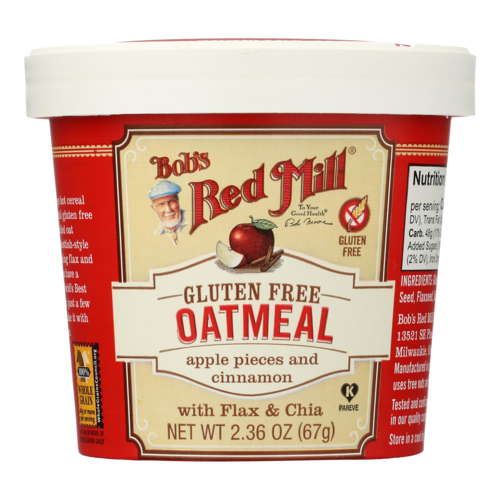 Bob's Red Mill - Gluten Free Oatmeal Cup Apple And Cinnamon - 2.36 Oz - Case Of 12 - GreatEagleInc