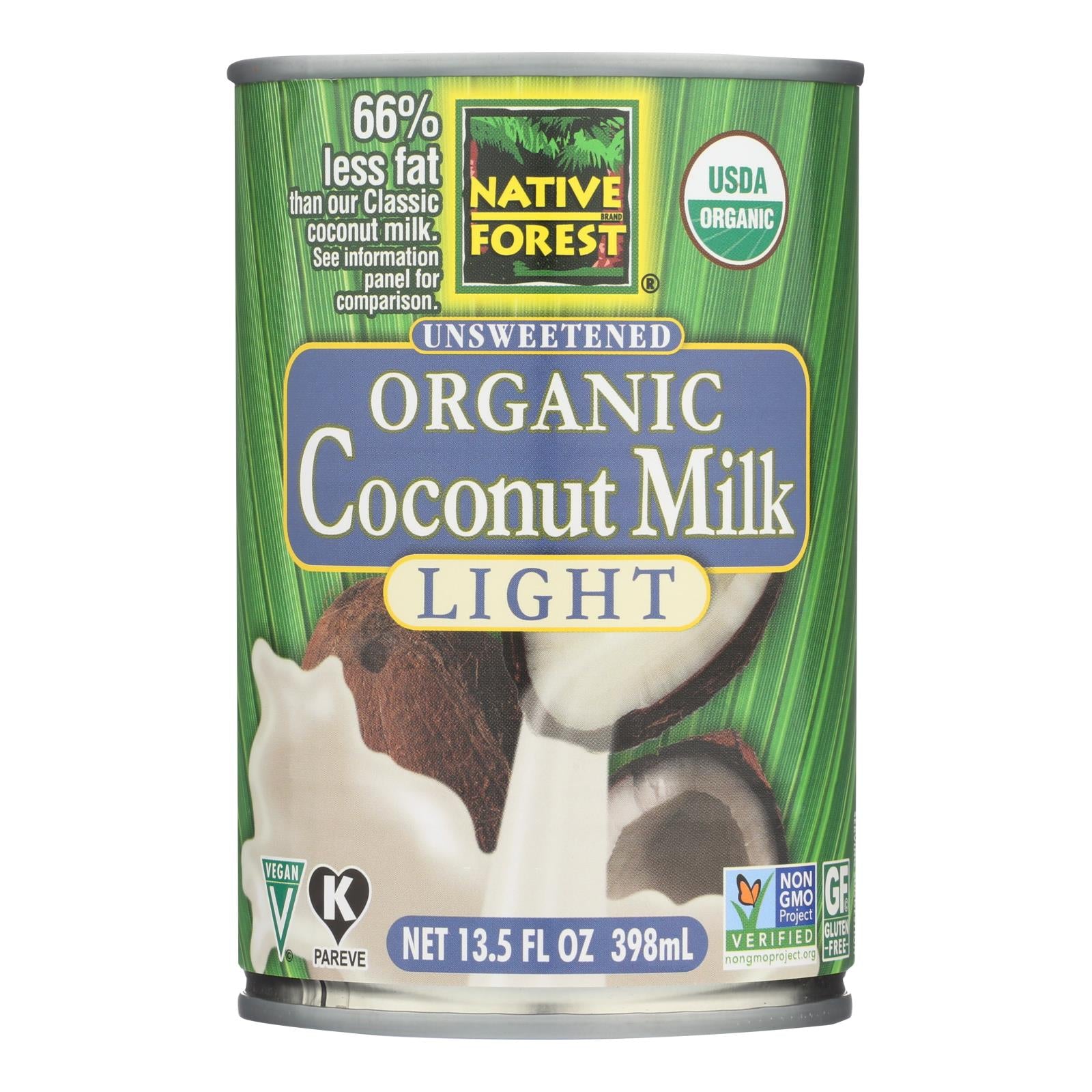 Native Forest Organic Light Milk - Coconut - Case Of 12 - 13.5 Fl Oz. - GreatEagleInc