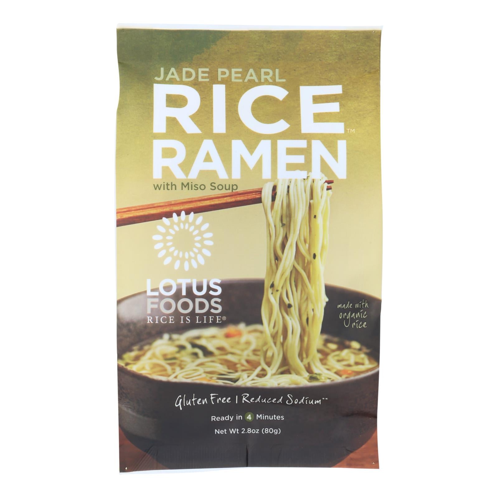 Lotus Foods Ramen - Organic - Jade Pearl Rice - With Miso Soup - 2.8 Oz - Case Of 10 - GreatEagleInc