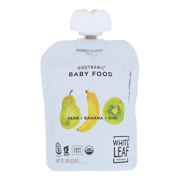 White Leaf Provisions - Baby Food Pear Ban Kiwi - Case Of 6 - 3.2 Oz - GreatEagleInc