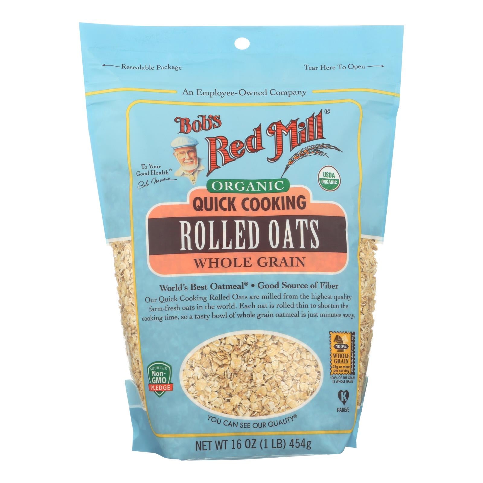 Bob's Red Mill - Oats - Organic Quick Cooking Rolled Oats - Whole Grain - Case Of 4 - 16 Oz. - GreatEagleInc