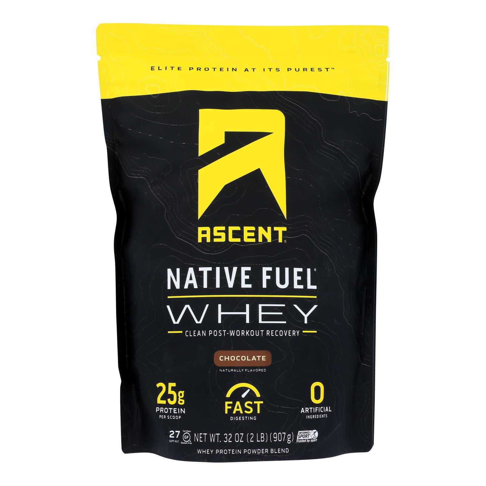 Ascent Native Fuel Chocolate Whey Protein Powder Blend Chocolate - 1 Each - 2 Lb - GreatEagleInc