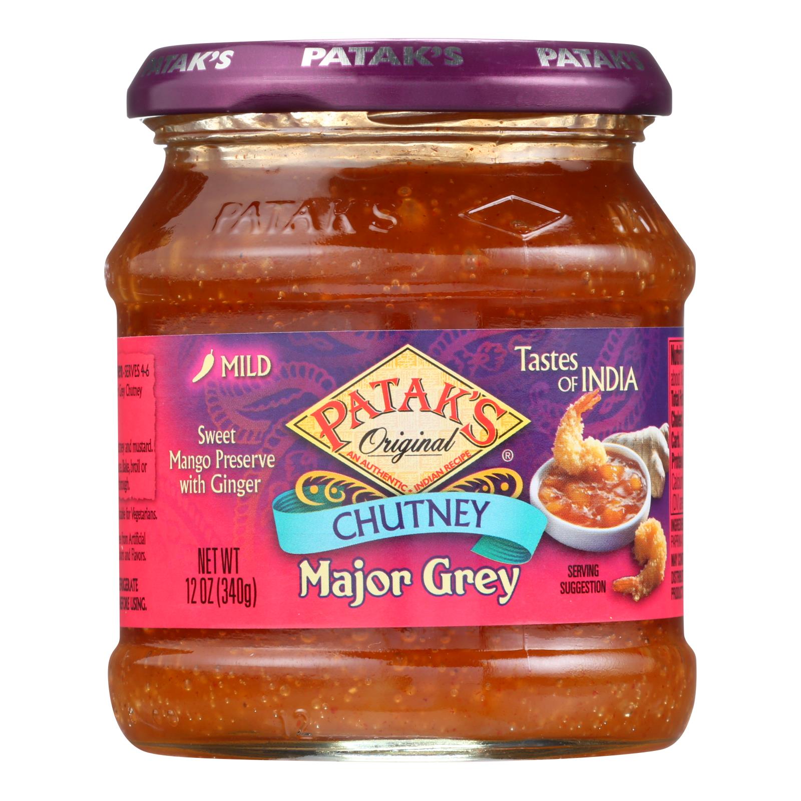 Pataks Chutney - Major Grey - Mild - 12 Oz - Case Of 6 - GreatEagleInc